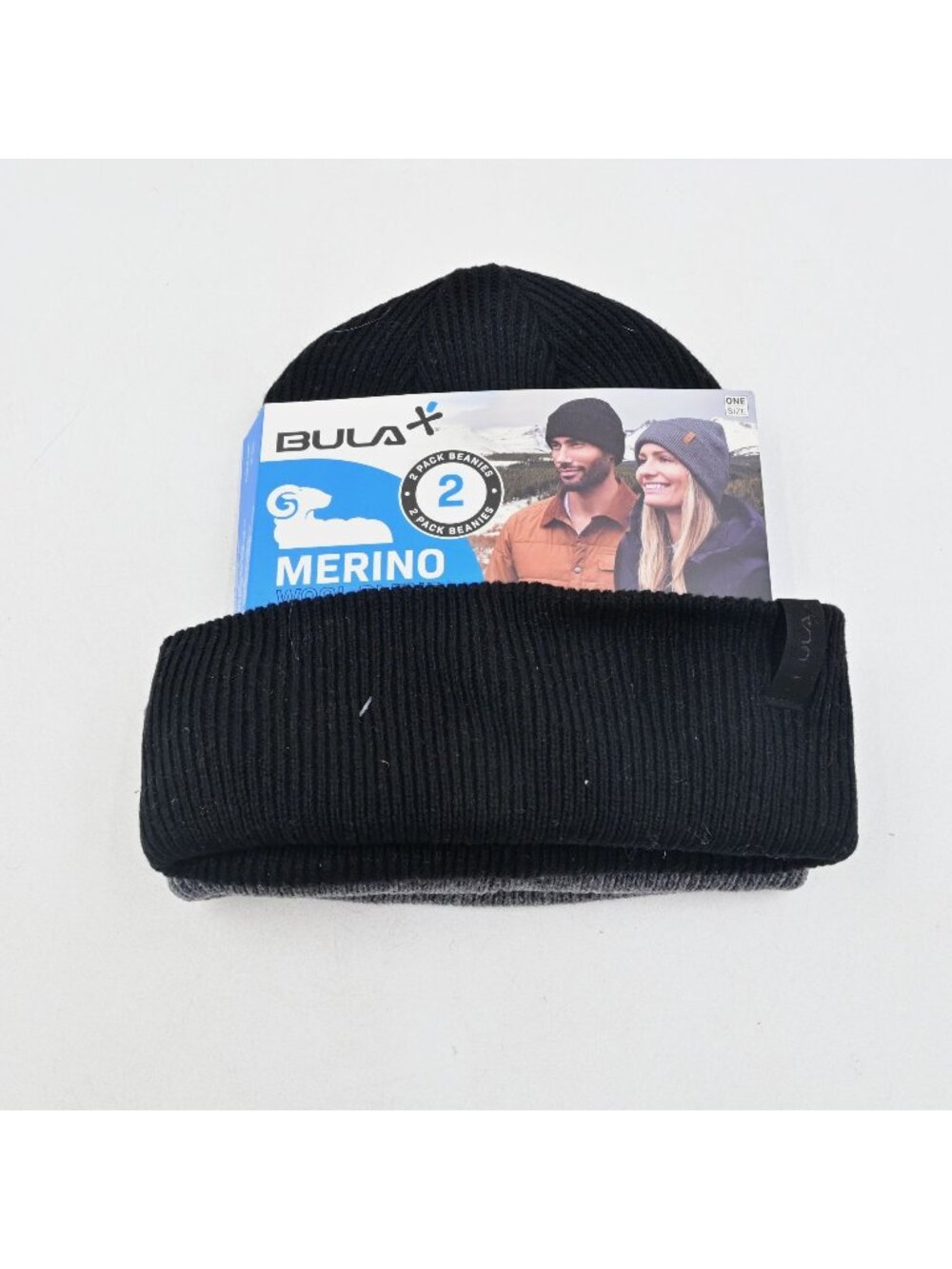 Bula Merino Wool Blend Beanie Hat 2 Pack Unisex One Size Knit Winter New